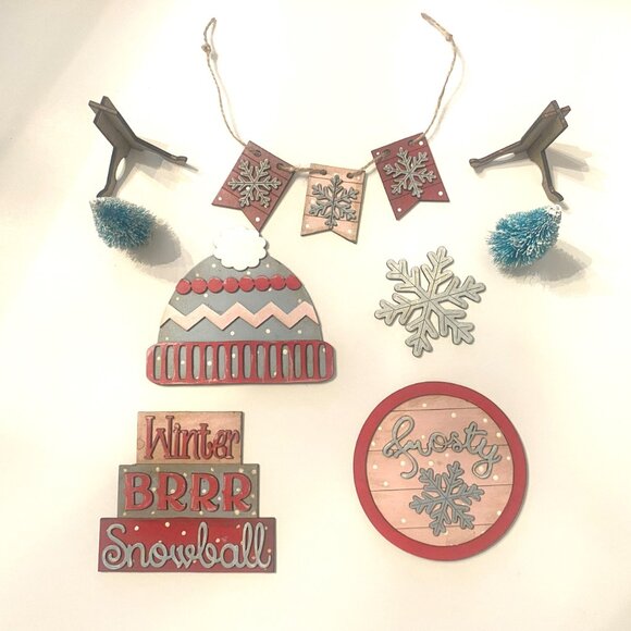 Handmade Frosty Winter Tiered Tray Decor (Tray Not Included) - Picture 6 of 11